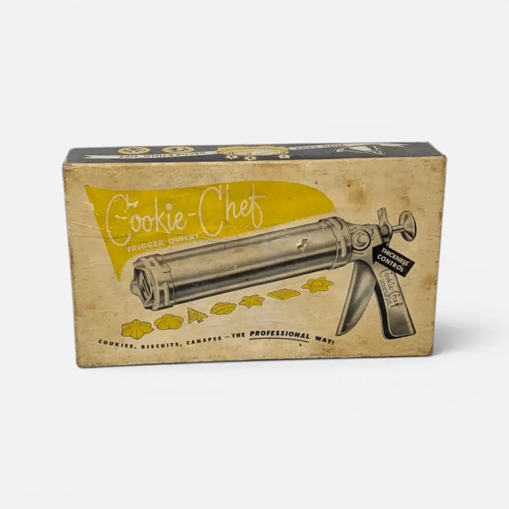 Vintage Cookie-Chef Trigger-Quick Cookie Press Gun With Original Box